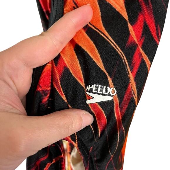 Speedo One Piece Swimsuit Style 719854 Black Orange Size 32/8 - Picture 4 of 7